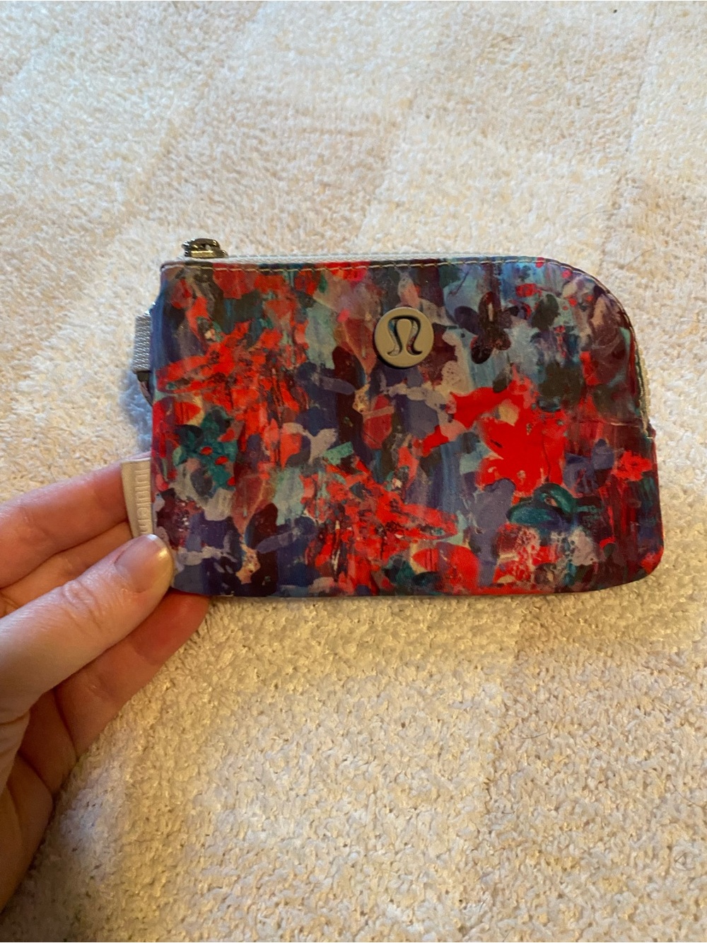 lululemon athletica multicolor floral zip wallet
